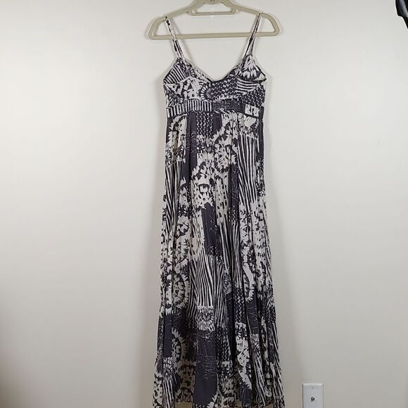 Monsoon Gray Batik Patterned Empire Waist Maxi Dress - Picture 9 of 12